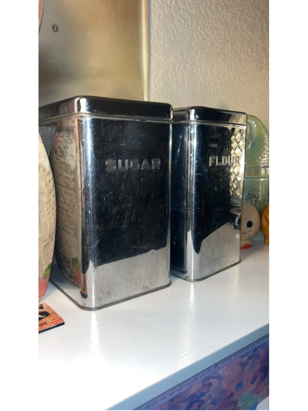 Unbranded Kitchen Food Storage Canister Set Sugar Flour Silver One Size